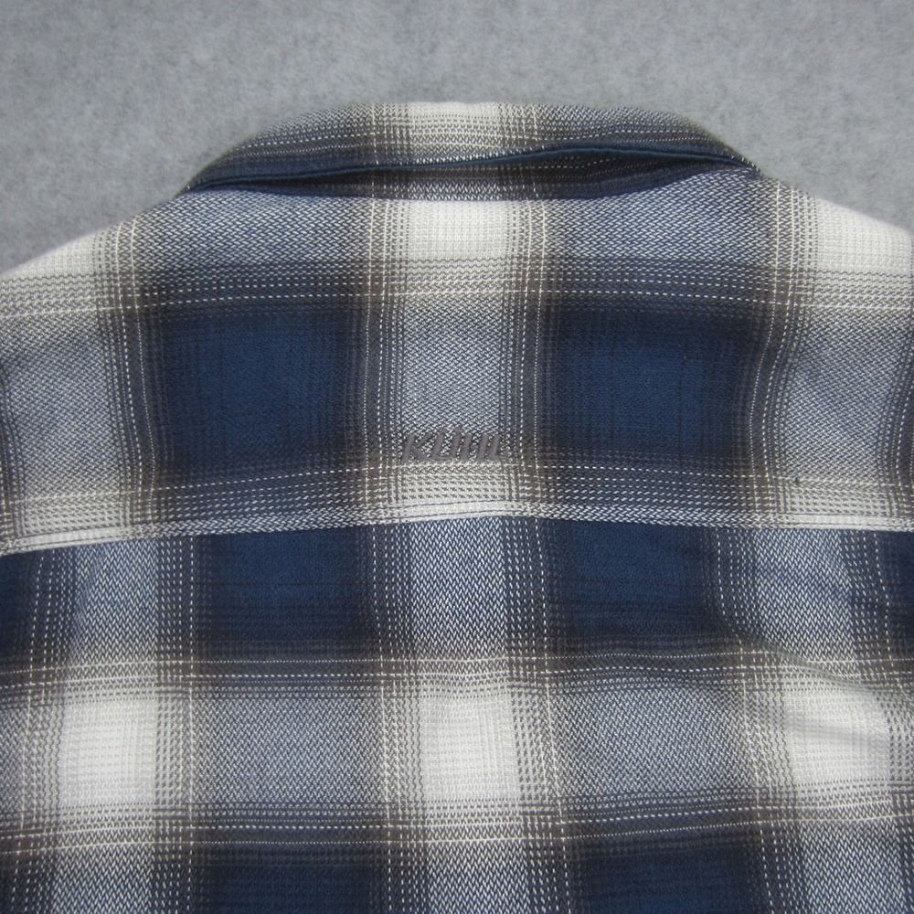 KUHL Shirt‎ Mens Medium Blue Plaid Flannel Button Up Cotton Tencel Blend - Picture 7 of 16